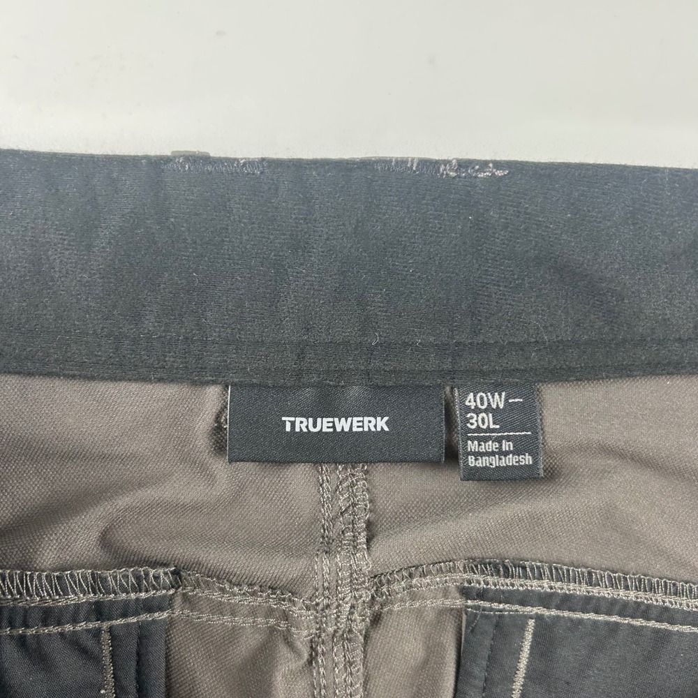Truewerk Men's 40x30 T1 Werkpants Gray Technical Cargo Work Stretch Utility - Picture 5 of 12